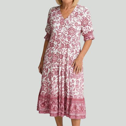 Birch | Floral V-Neck Midi Dress