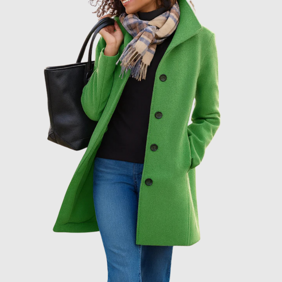 Ethel – Classic Tailored Single-Breasted Long Coat