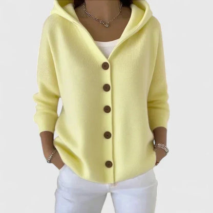 Jeanne – Hooded Button-Down Knit Cardigan