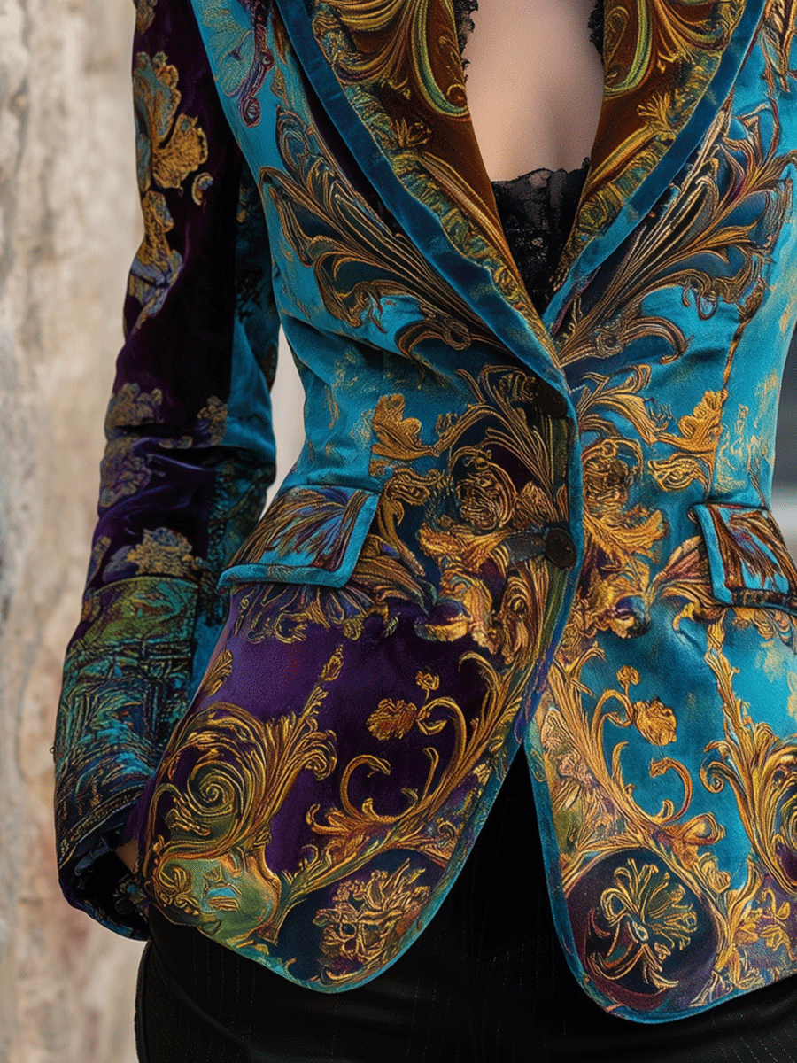 Jeanette – Baroque Brocade Tailored Blazer