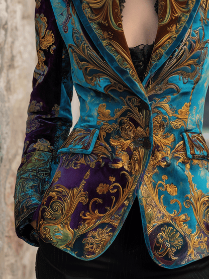 Jeanette – Baroque Brocade Tailored Blazer