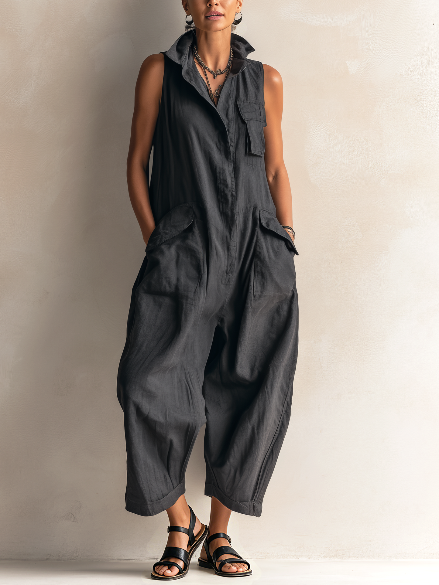 Mildred – Relaxed Cargo Jumpsuit