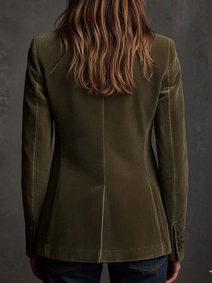 Aubrey – Floral Embroidered Velvet-Look Blazer