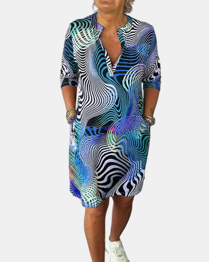 Celine | Colorful V-Neck Dress