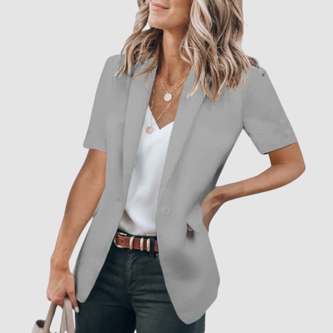 Lori – Short Sleeve Open Front Blazer