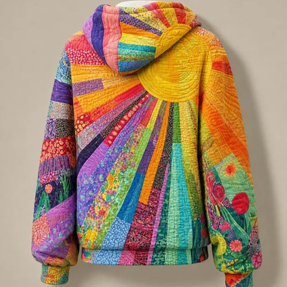 Vera – Quilted Patchwork Print Hoodie