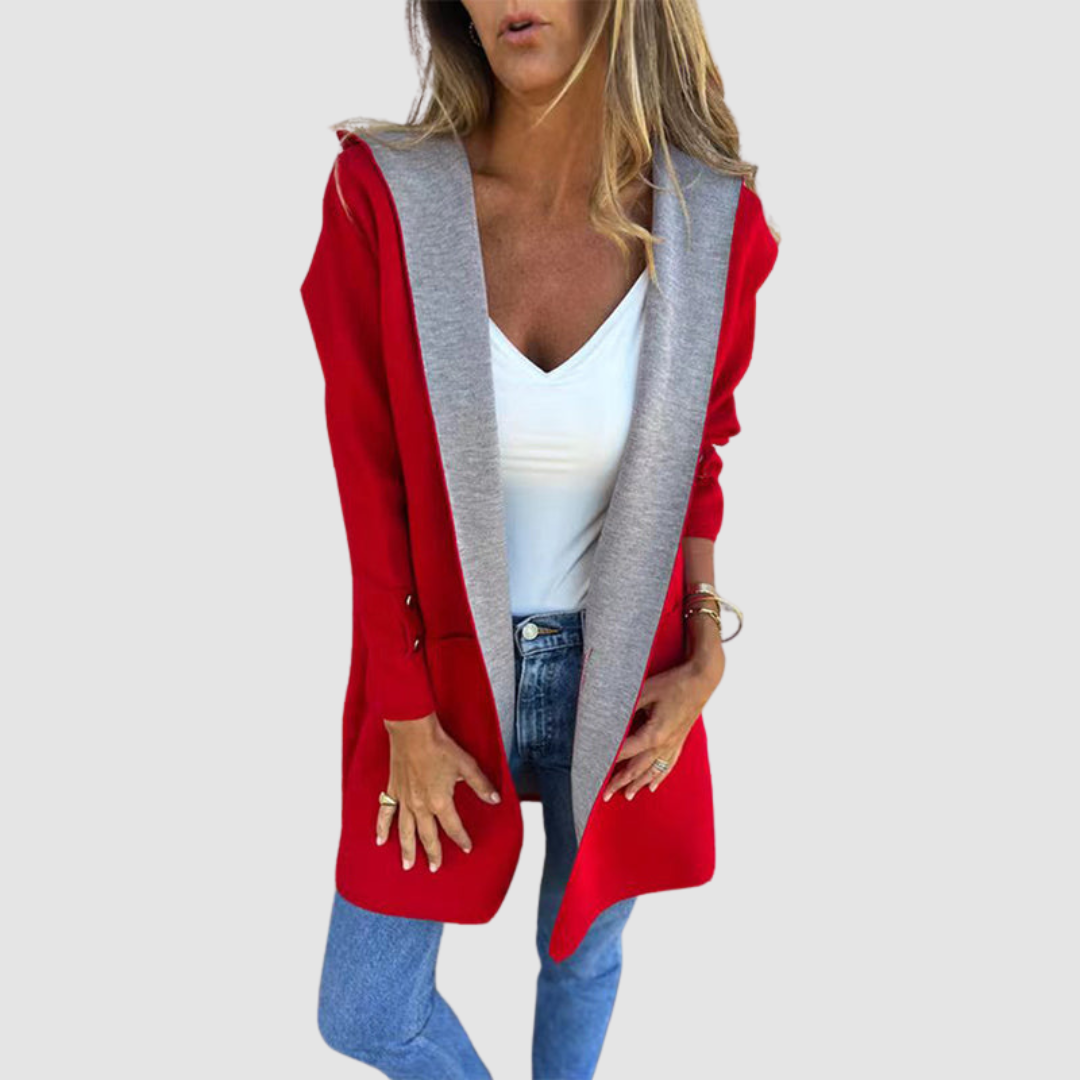 Noreen – Hooded Open-Front Longline Cardigan