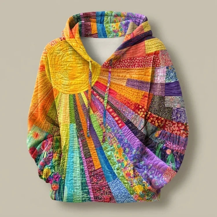 Vera – Quilted Patchwork Print Hoodie