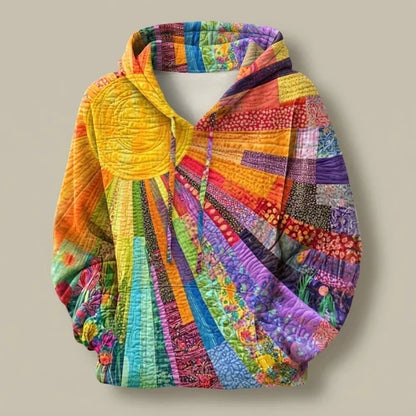 Vera – Quilted Patchwork Print Hoodie