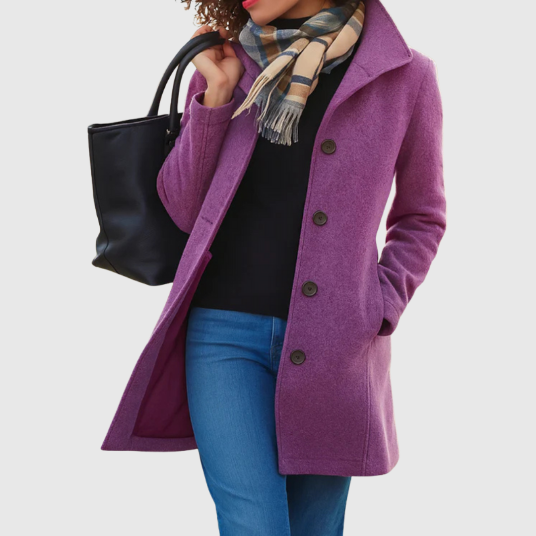 Ethel – Classic Tailored Single-Breasted Long Coat