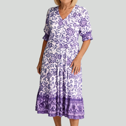 Birch | Floral V-Neck Midi Dress