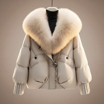 Sue – Quilted Puffer Jacket with Faux-Fur Collar