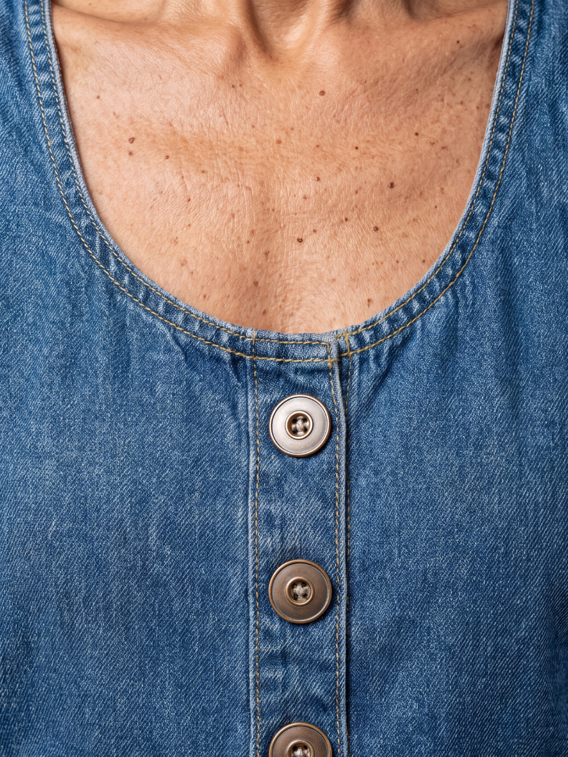 Madelyn | Rooster-Print Denim Overalls