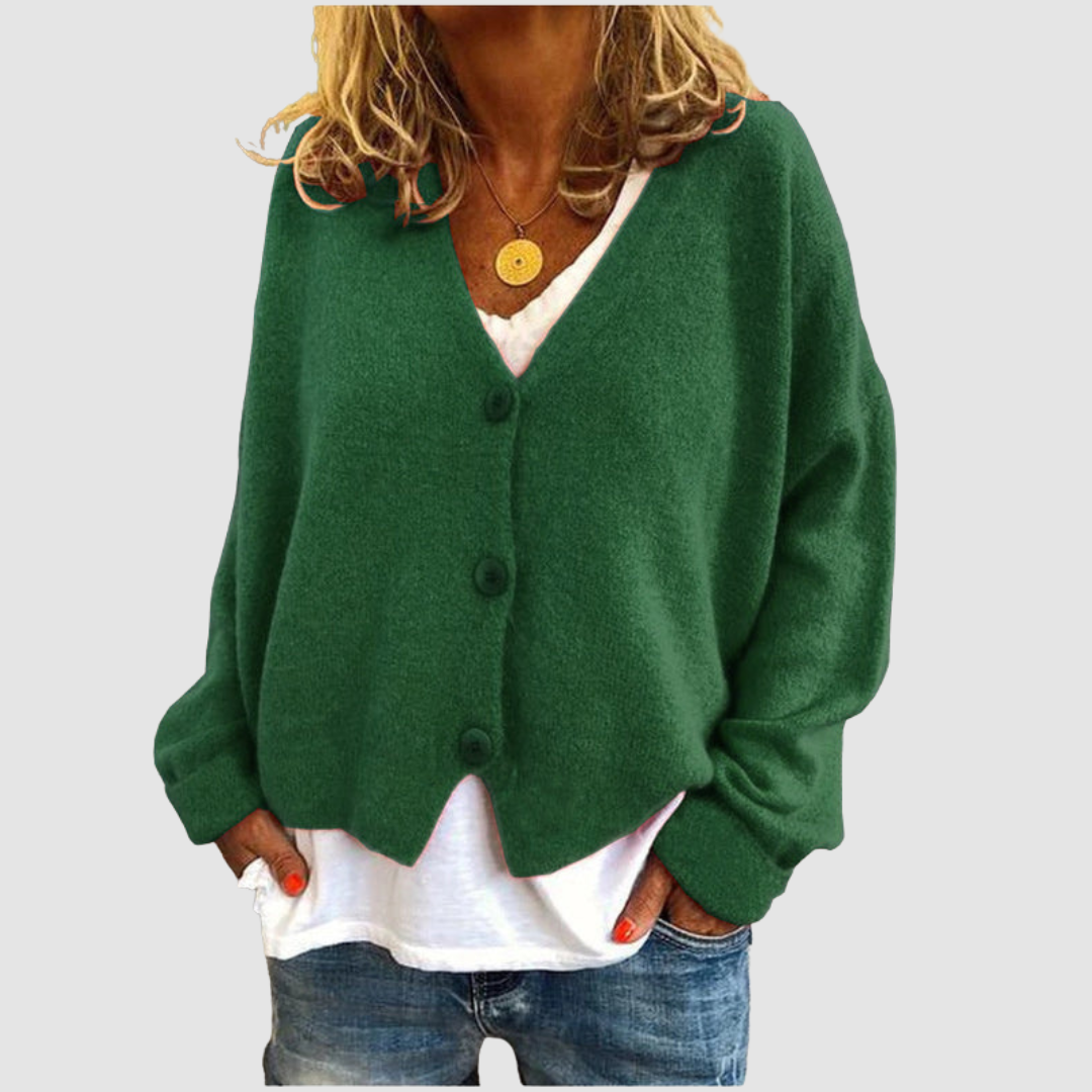 Mamie – Relaxed Knit Button-Up Cardigan