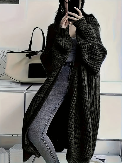 Ophelia – Longline Chunky Knit Open Cardigan