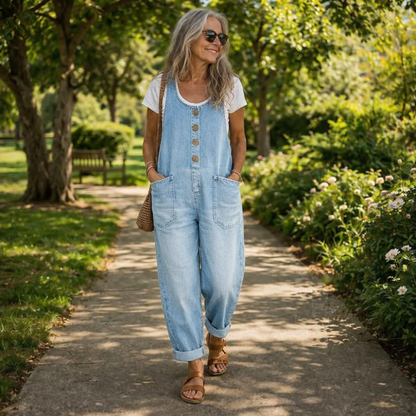 Tammy – Relaxed Denim-Look Overalls