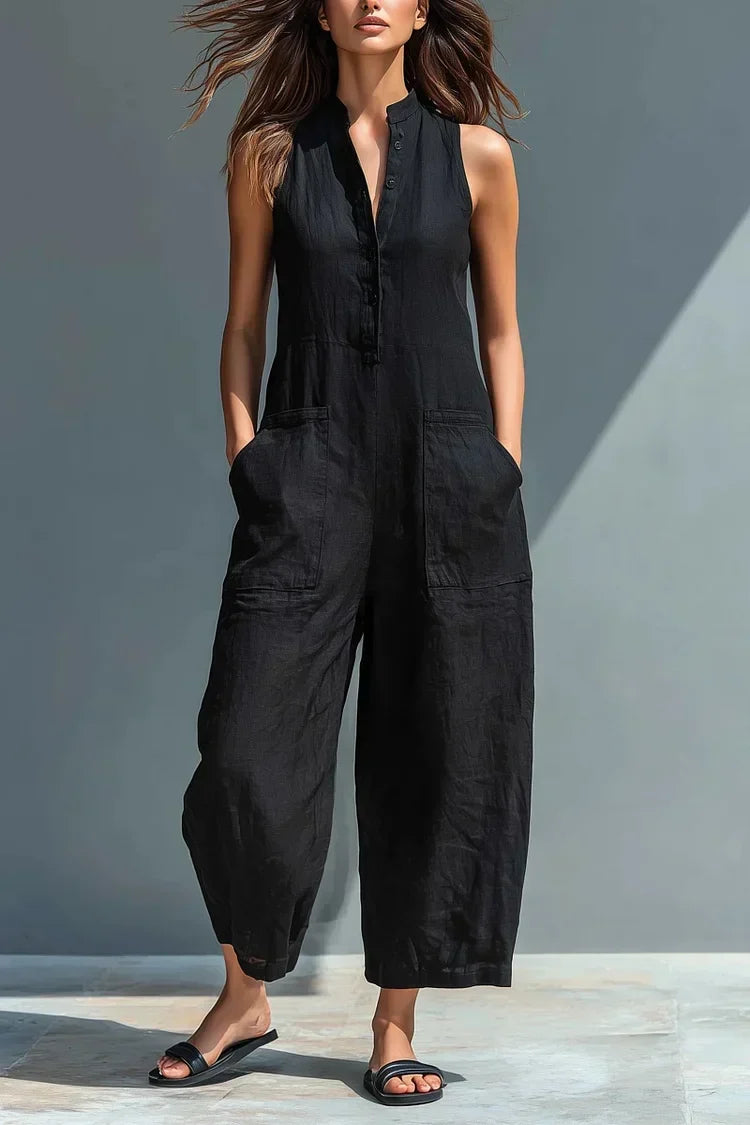 Aubree | Elegant Linen-Look Jumpsuit