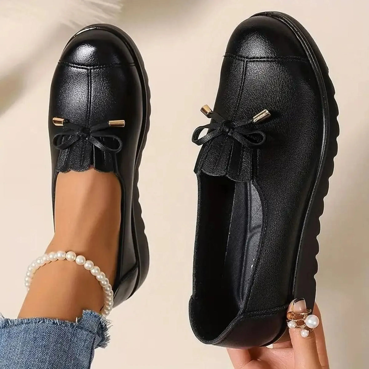 Thelma – Bow Detail Comfort Loafers
