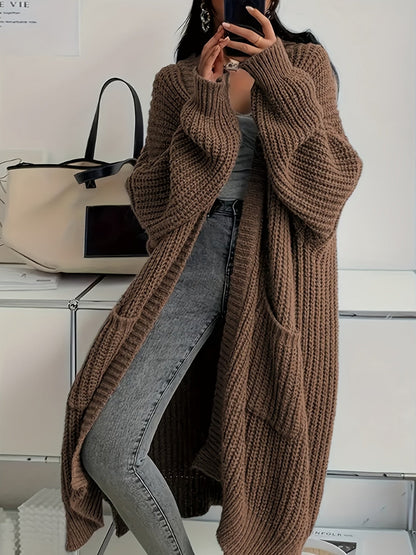 Ophelia – Longline Chunky Knit Open Cardigan