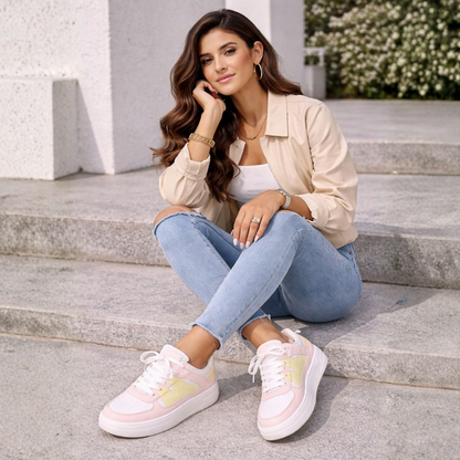 Laura – Color Block Lace-Up Sneakers