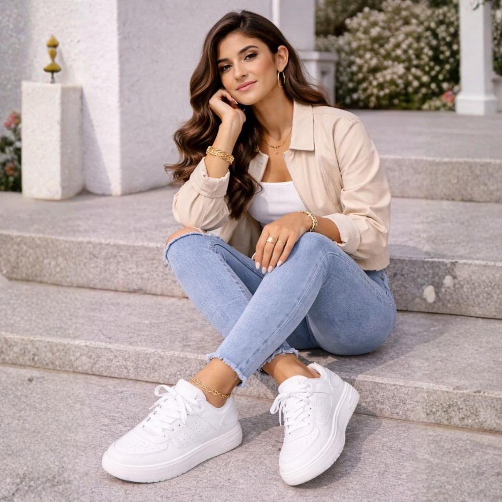 Laura – Color Block Lace-Up Sneakers