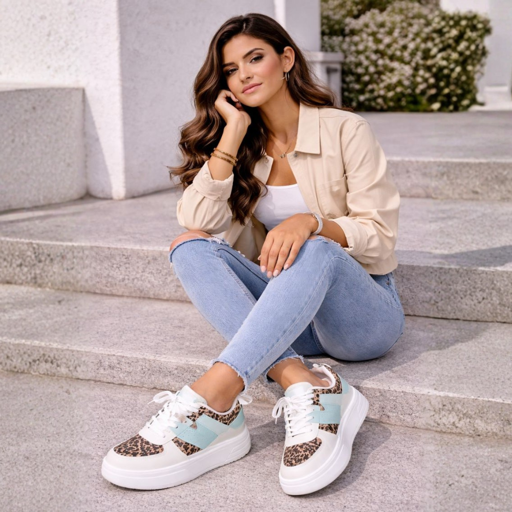 Laura – Color Block Lace-Up Sneakers