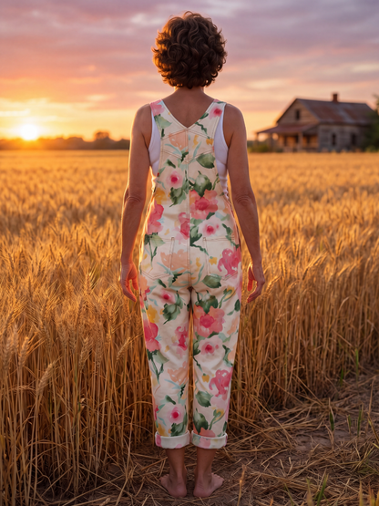 Christen | Floral-Print Overalls