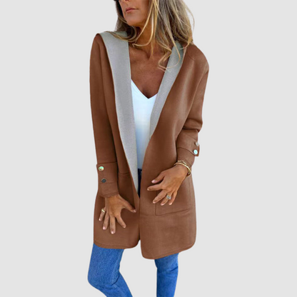 Noreen – Hooded Open-Front Longline Cardigan