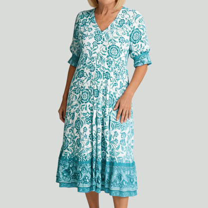 Birch | Floral V-Neck Midi Dress