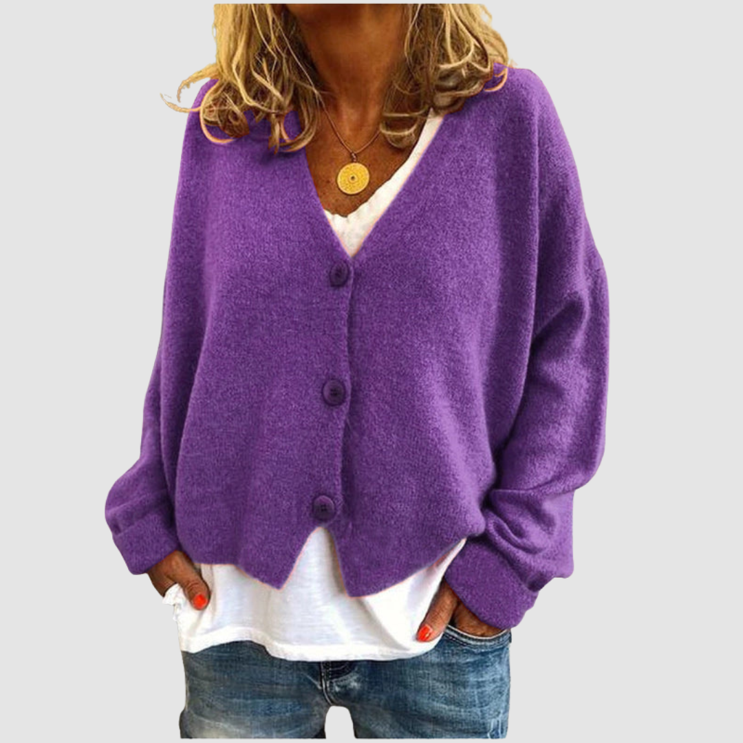 Mamie – Relaxed Knit Button-Up Cardigan