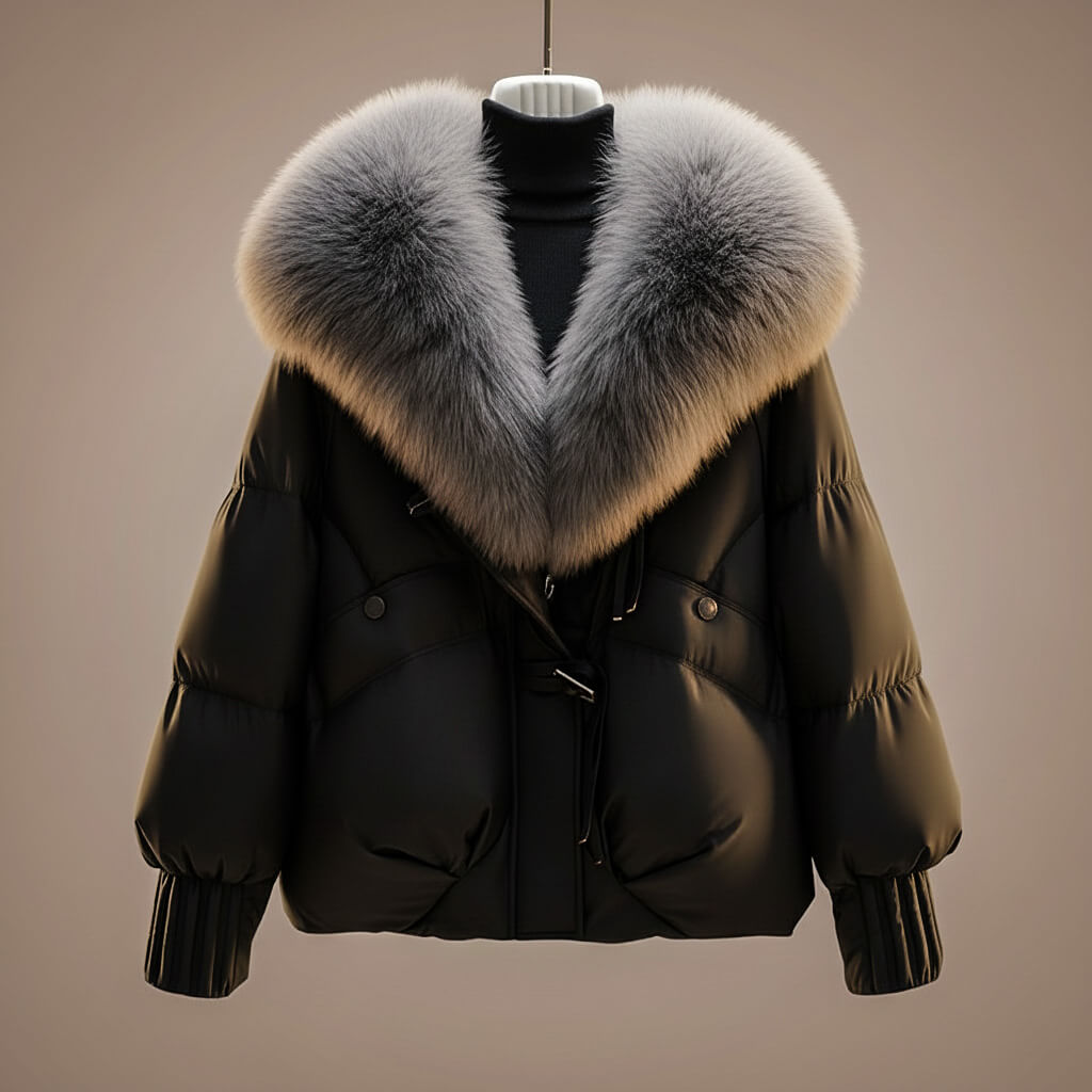 Sue – Quilted Puffer Jacket with Faux-Fur Collar