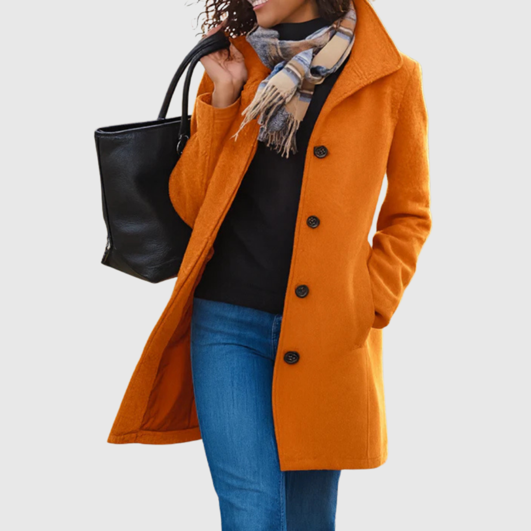 Ethel – Classic Tailored Single-Breasted Long Coat