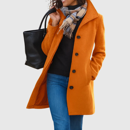 Ethel – Classic Tailored Single-Breasted Long Coat