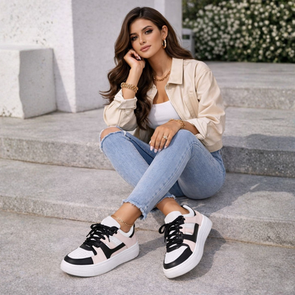 Laura – Color Block Lace-Up Sneakers