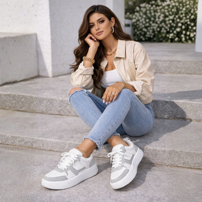 Laura – Color Block Lace-Up Sneakers