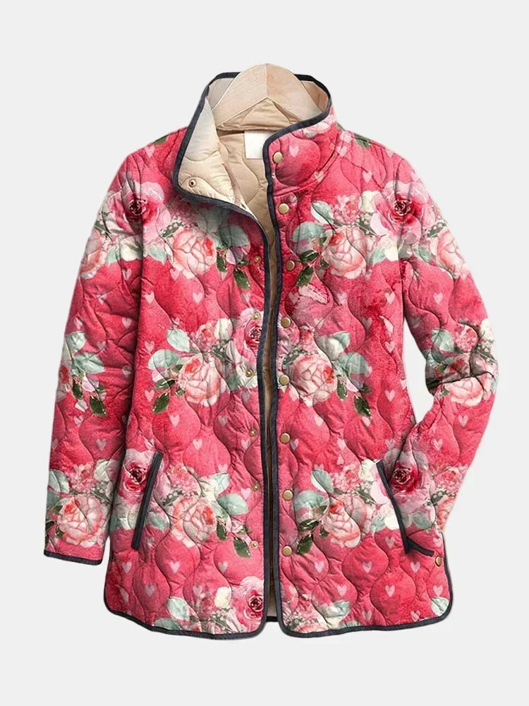 Melinda – Floral Print Quilted Jacket