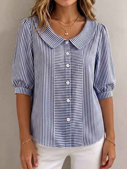Marcy – Striped Peter Pan Collar Blouse