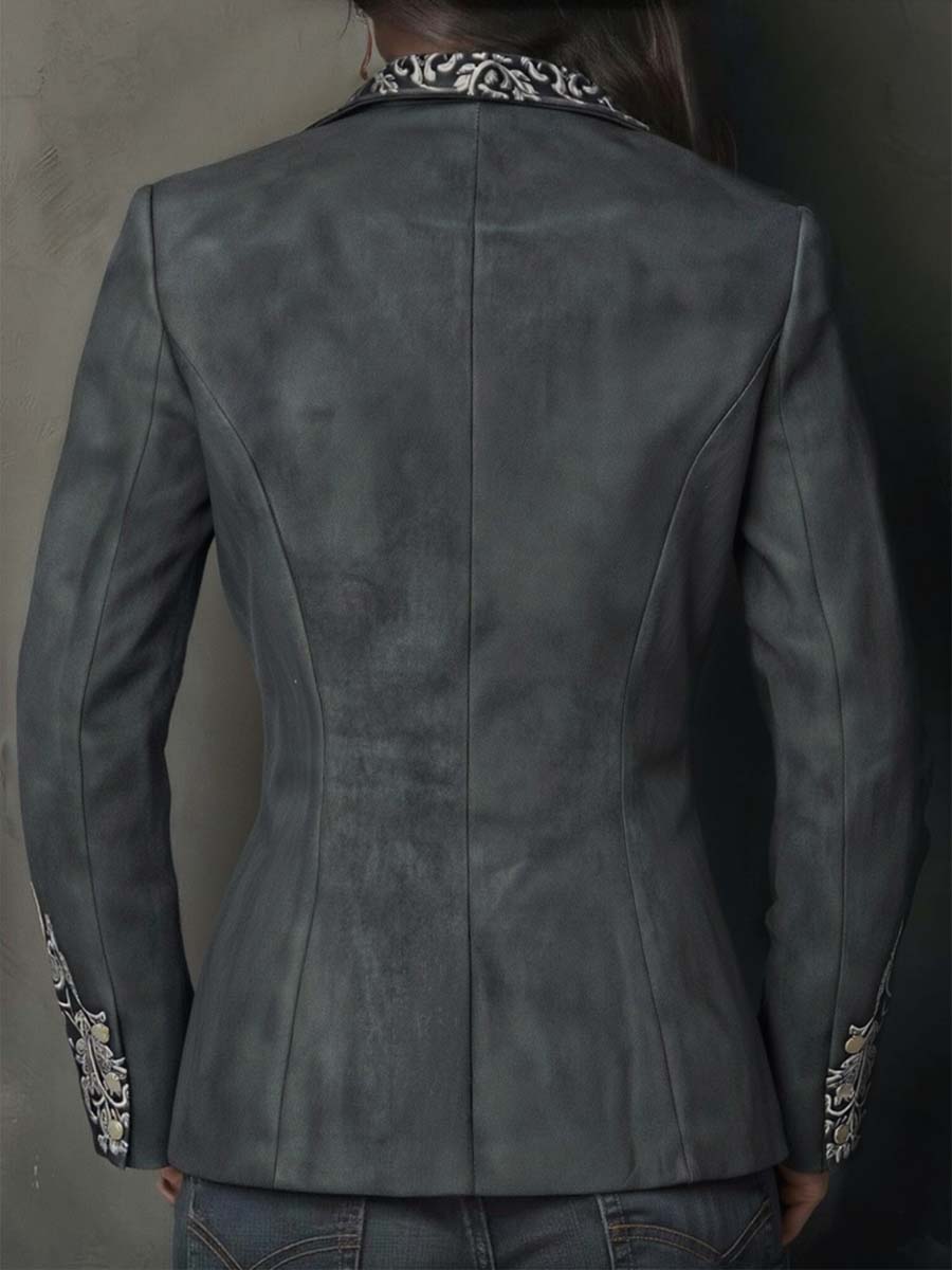 Wanda – Embossed Floral Tailored Blazer