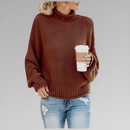 Eunice – Classic Chunky Knit Mock Neck Sweater