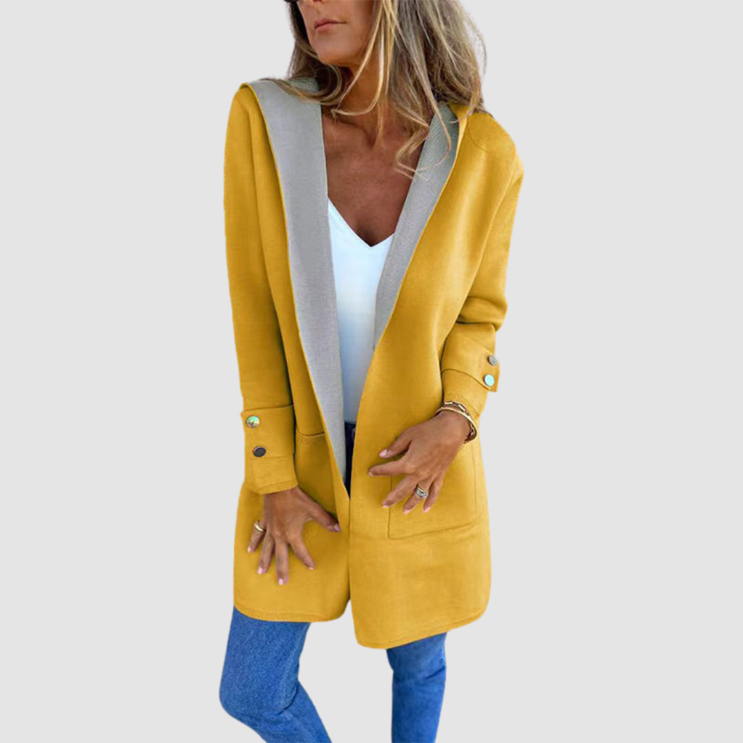 Noreen – Hooded Open-Front Longline Cardigan