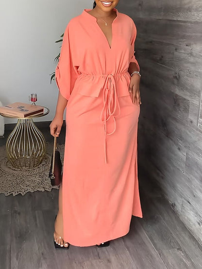 Merle – Drawstring Waist Relaxed Maxi Dress