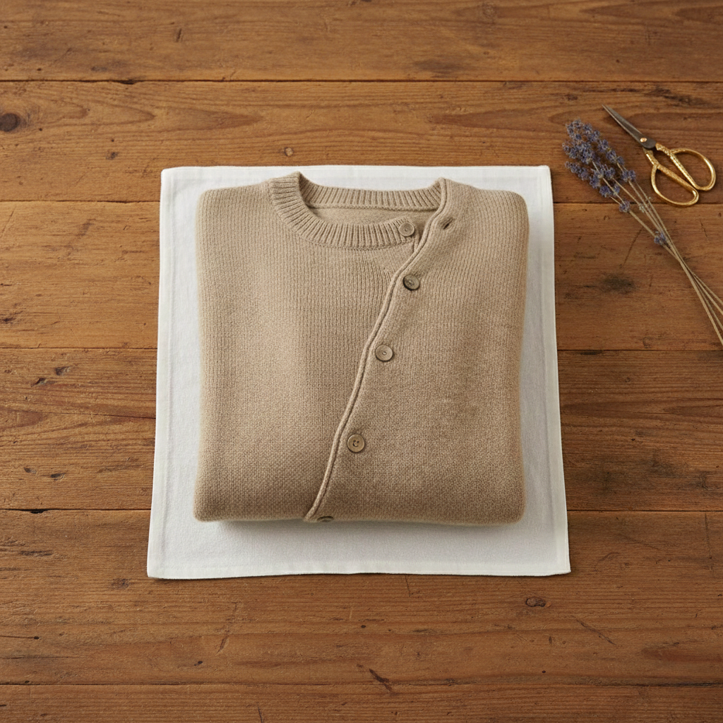 Gladys – Knit Cardigan with Diagonal Button Closure