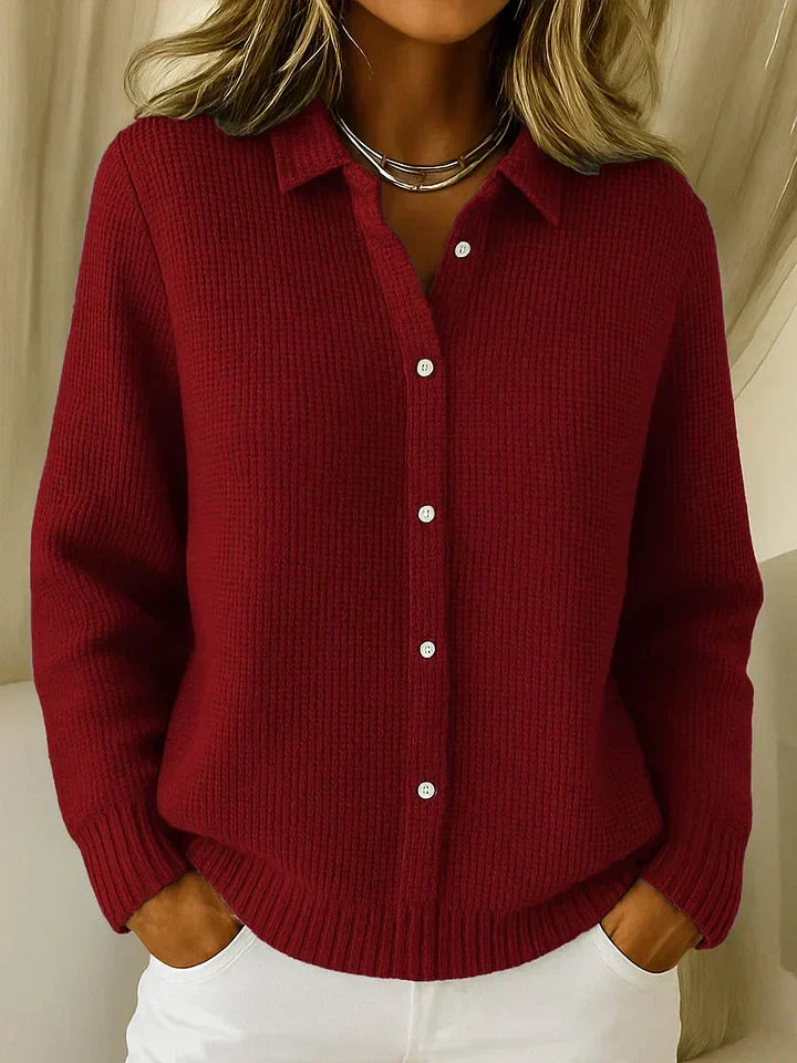 Norma – Button-Front Ribbed Knit Cardigan