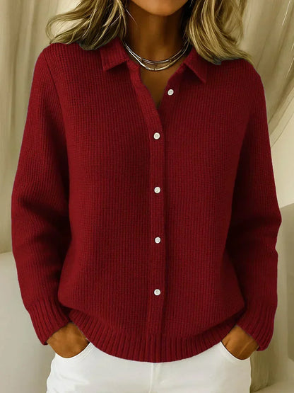 Verna – Textured Knit Button-Up Cardigan