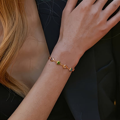 Harriet – Heart Crystal Link Bracelet