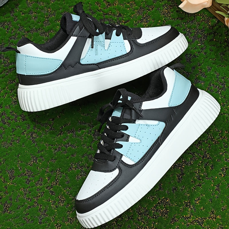 Vivian – Lace-Up Colorblock Platform Sneakers
