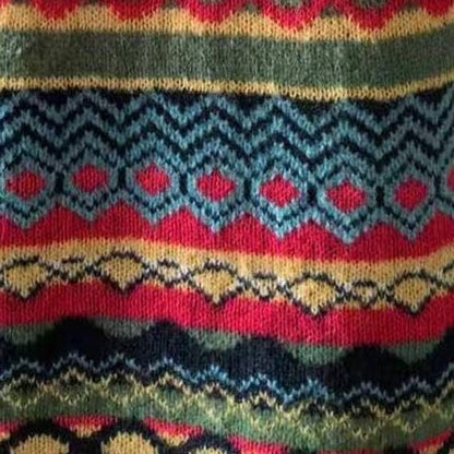 Eugenia – Folkloric Knit Sweater with Geometric Pattern