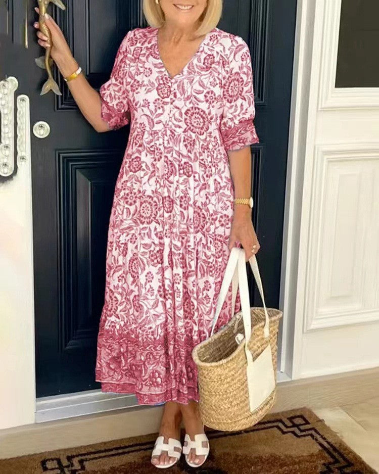 Tallis | Floral V-Neck Maxi Dress