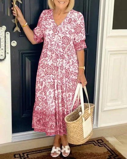 Tallis | Floral V-Neck Maxi Dress