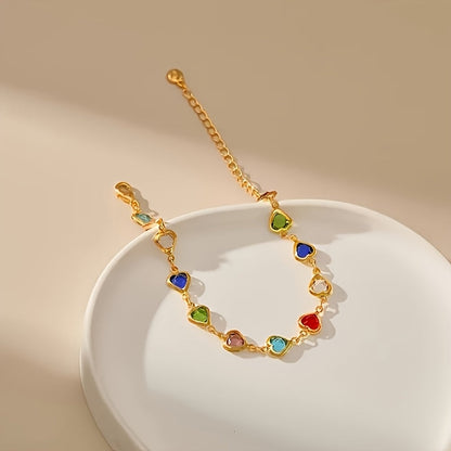 Harriet – Heart Crystal Link Bracelet